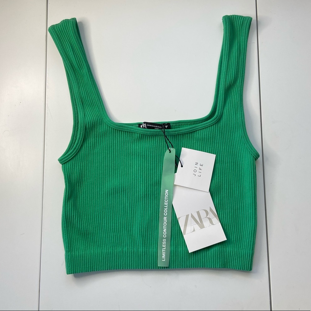 ribbed green tank top nwt